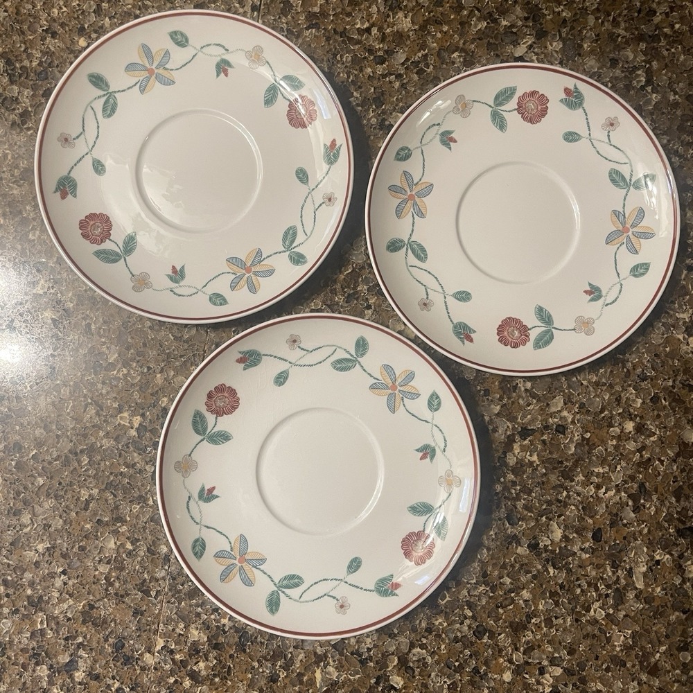 Villeroy & Boch American Sampler Tea Cup Saucer Plate Replacements Set Of 3